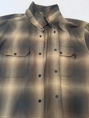 Flylow Polyester Flannel Plaid Button-Up Shirt XL Brown/Tan Long Sleeve