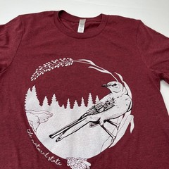 Bella Canvas Natural State Bird Graphic Tee XS Burgundy Excellent Nature Shirt