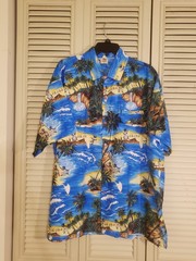 RIMA Beach Hawaiian Shirt Men’s Size XL Aruba Graphics Terivoile Surf Island