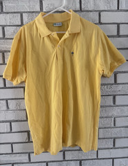 Ben Silver Men’s Yellow Solid Collared Short Sleeve Knit Polo Shirt Logo Size M