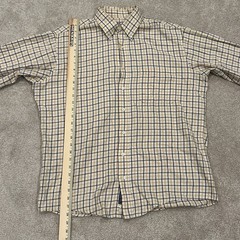 Bill’s Khakis Men’s Button Down Size Large Yellow & Blue Plaid Made In USA!