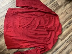 John Bartlett Statements Men’s Solid Red Broadcloth Dress Shirt 17-17 1/2, 34/35