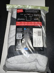 Hanes Tee Shirt, Pocket, Men Size L, 42 – 44, Soft/Breathable, 2 Blk 4 Gray PK6