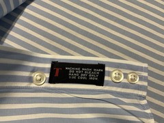 Robert Talbott Trim 15.5 35 Men’s Blue Striped Long Sleeve Buttoned Casual Shirt