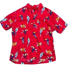 Chubbies The Nutter Men’s Size Medium Red Parrot Short Sleeve Aloha Shirt USA