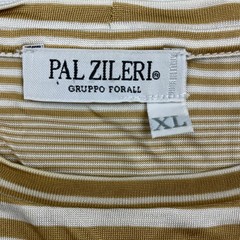 Pal Zileri Men’s Performance Lightweight S/S T-Shirt Brown Stripe • Italy • XL