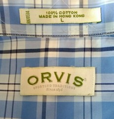 Orvis Button Front Button-Down Collar L/S Plaid Shirt Men’s Large Blue INV#J1244