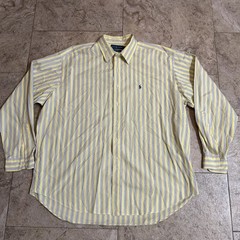 Ralph Lauren Blake Striped Button Down Shirt Mens XXL Yellow Cotton Casual