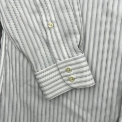Jos A Bank Dress Shirt Mens 16 34/35 White Stripe Classic Fit Cotton Long Sleeve