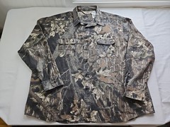 VTG 90s Red Head Camo Button Up Shirt USA Long Sleeve Mossy Oak Sz 3XL 31.5×32