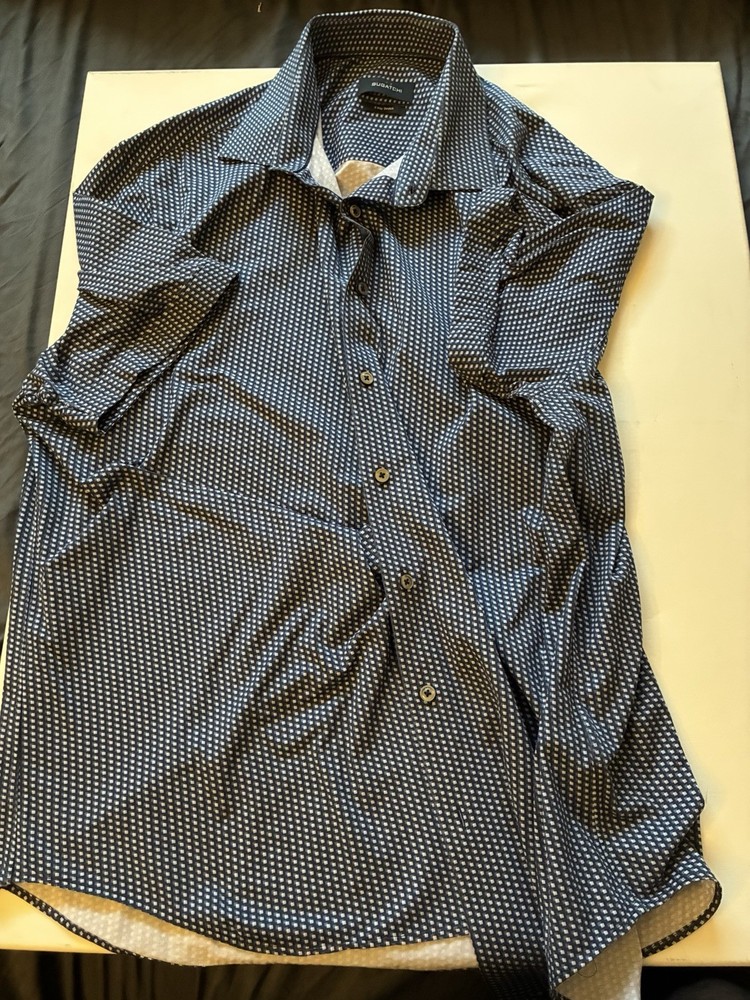 Bugatti Blue/white button up