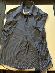 Bugatti Blue/white button up