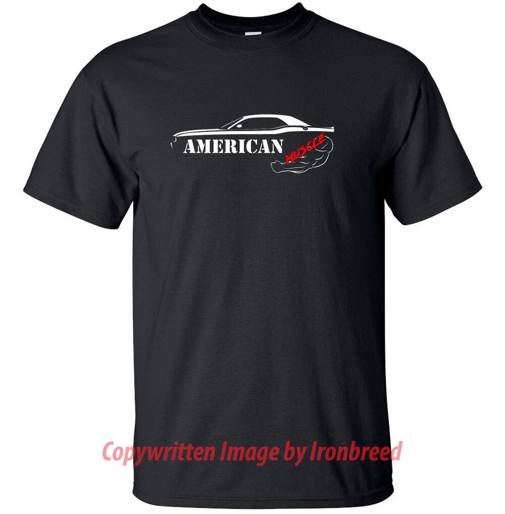 Dodge Challenger Silhouette Hash Marks RT SRT Hellcat Demon Muscle Car T-Shirt