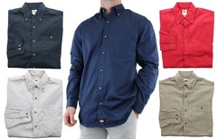 Dickies Men’s Work Shirt Button-Down Collar, Long-Sleeve, Front Pocket WS509BU