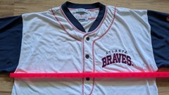 Vintage Starter Atlanta Braves Henley Jersey Shirt Mens XL 90s MLB Embroidered