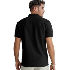 Solid Jacquard Slim Lapel Polo