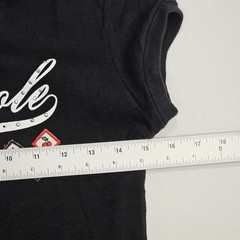 Southpole Women’s Black Graphic Print Rhinestone Logo Crew Neck T-Shirt Size M