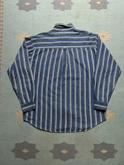 Coliseum Denim Vertical Stripe Button Down Shirt Beachy Layers Men’s Medium