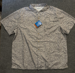 COLUMBIA MEN’S XXL SHORT SLV PFG FISHING CAMP SHIRT GRAY WHT VENTED NEW W TAGS