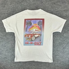 VTG In N Out Burger Shirt Mens L White Fishermans Wharf San Francisco Promo Y2K