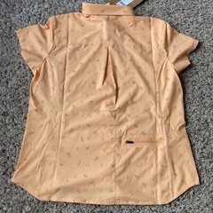FLYLOW Mens Phoenix Button Up Short Short Sleeve Glow Orange S $85