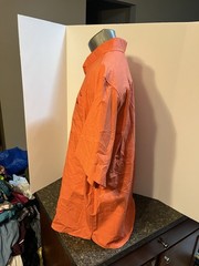 Silver Bait Men’s SS Button Down Vented Fishing Shirt Orange Poly Blend – XXLT