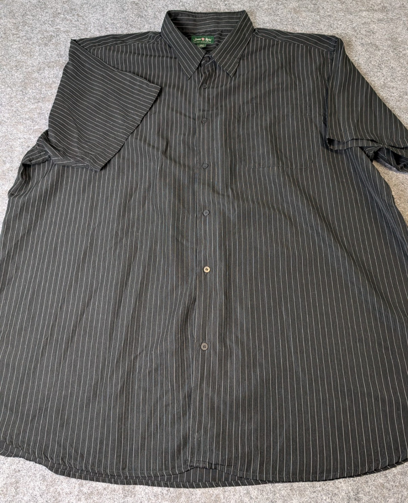 David Taylor Luxury Microfiber Short Sleeve Button Up Shirt Men’s 3XLT EUC Black