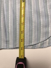 Fossil 54 Mens Size Large Button Down Classic Fit Long Sleeve Blue With Strips