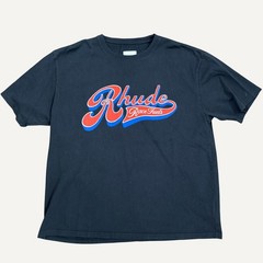 Rhude Race Fuels Retro Script Logo Graphic Tee Black Size XL Men’s