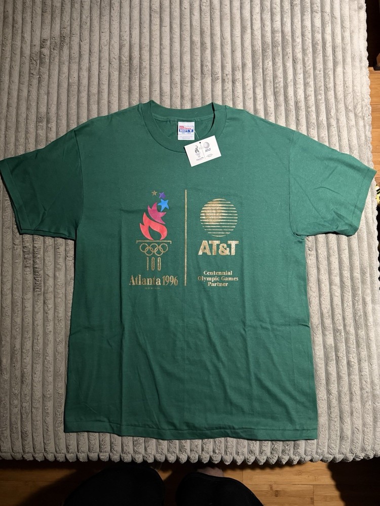 Vintage 1996 Atlanta Olympics AT&T Sponsor T-Shirt Deadstock NWT – Hanes Beefy-T