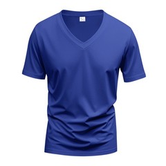 Summer solid color V-neck undershirt men’s short sleeve crew neck fashion top