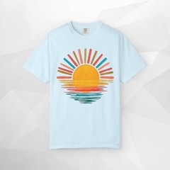 Retro Summer Sunrise T-shirt | Colorful Sun Reflection Tee