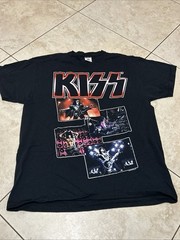 KISS Band T-Shirt Mens Black 2009 Tour Graphic Concert Rock Tee XL 2387