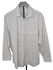 Calvin Klein Tech Active Stretch Men’s Dress Shirt L Gray Single Chest Pocket