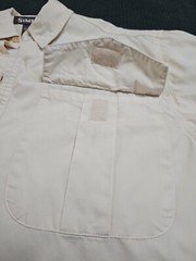 Simms Cream Offshore Performance Fly Fishing Vented Button-up L/S Shirt Medium