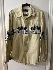Vintage Wrangler Mens XL Long Sleeve Western Pearl Snap Shirt Themed