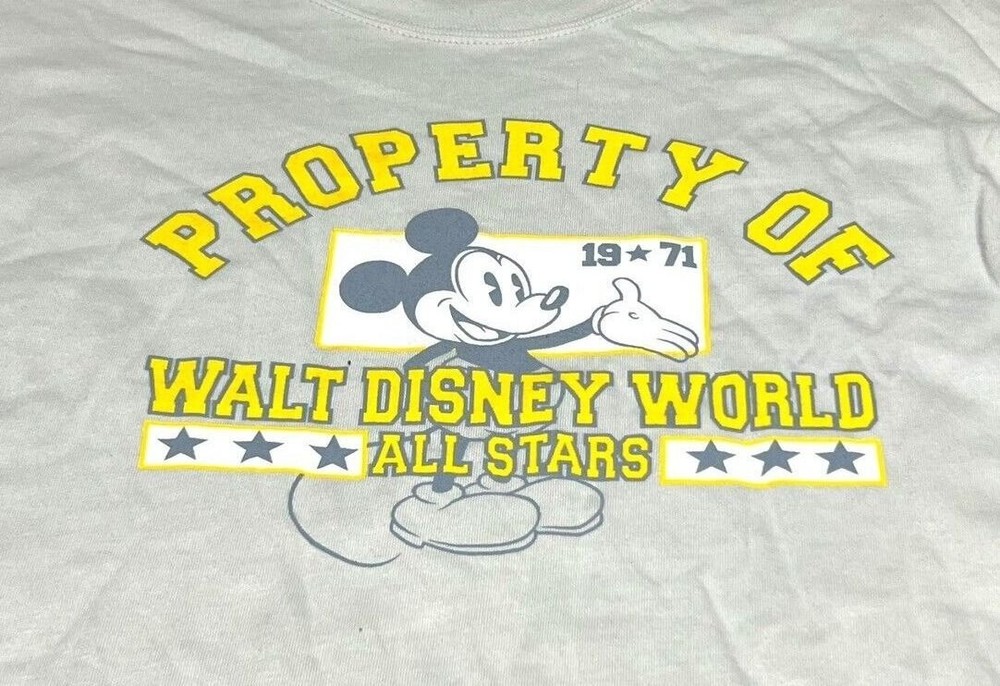 NEW Old Stock Property Of Walt Disney World Disneyland 1971 Sz XL Tshirt Mickey