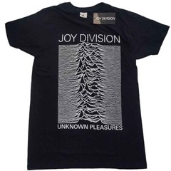 Joy Division Unknown Pleasures White On Black T-Shirt Black New