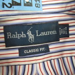 Ralph Lauren Shirt Mens 16.5 Long Sleeve Lightweight Button Front Stripes