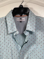 Michael Brandon Casual Button Down Short Sleeve Shirt Light Blue Size Large