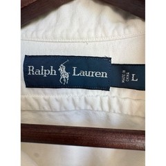 Ralph Lauren Vintage Button Down Rugby Crest White Classic Preppy Men Large