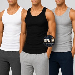 Lot 3, 6, 12 Men Tank Top 100% Cotton A-Shirt Wife Beater Ribbed Pack Undershirt