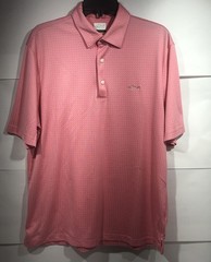 Greg Norman Polo Shirt Geometric Play Dry Shark Logo Men’s Large Pink Sports