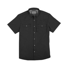 Poncho Shirt Men’s Black The Bandera Large Regular Fit Pearl Snap Short Sleeve