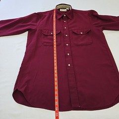 Vintage 90s Cabela’s Polyester Knit Button Shirt Burgundy Red Mens L Made in USA