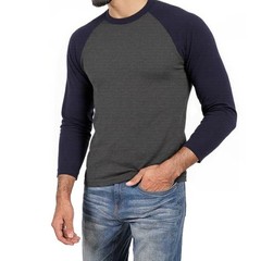 COUVER Men’s Long Sleeve Crew Neck Baseball Shirt, Casual Dynamic Cotton Raglan
