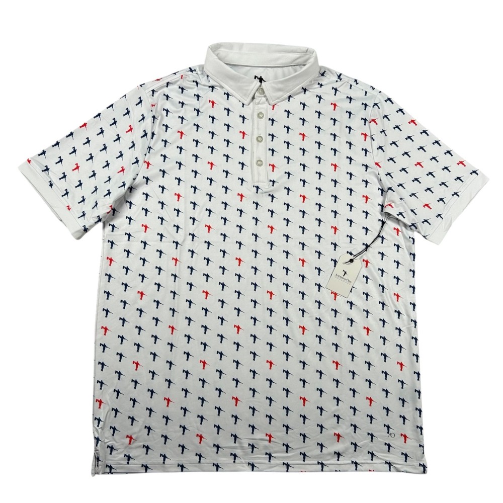 Anderson Ord Shirt Mens L Golf Polo Liberty Patriotic Performance Wicking UPF