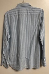Fossil 54 Mens Size Large Button Down Classic Fit Long Sleeve Blue With Strips