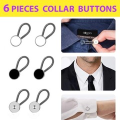 6 Pieces Collar Metal Button Jacket Metallic for Shirt Size Buttons Gold Black B