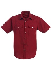 Gioberti Mens Casual Western Solid Short Sleeve Shirt with Pearl Snaps Size S-5X